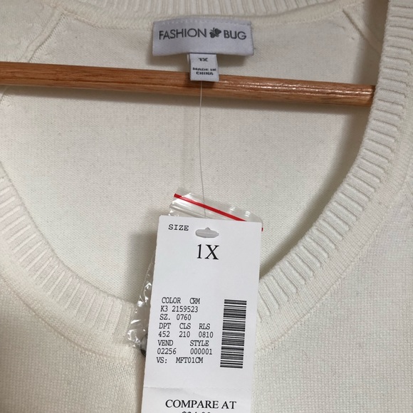 Fashion Bug Short sleeve cardigan, 1X, NWT - Picture 3 of 5